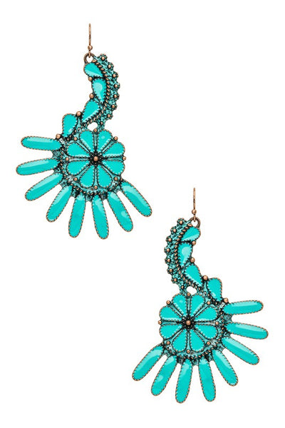 Turquoise Western Style Earrings