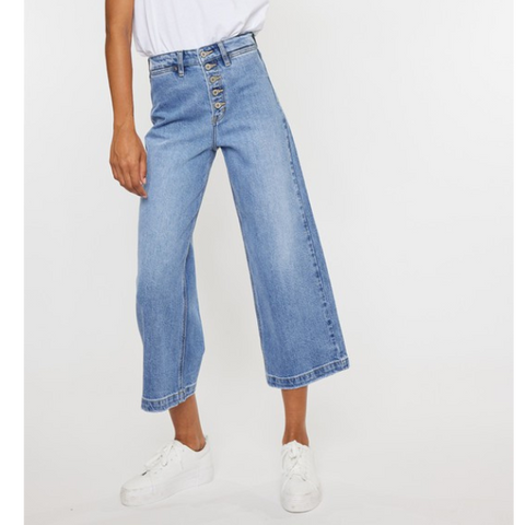 Kan Can Wide Leg Crop Jeans