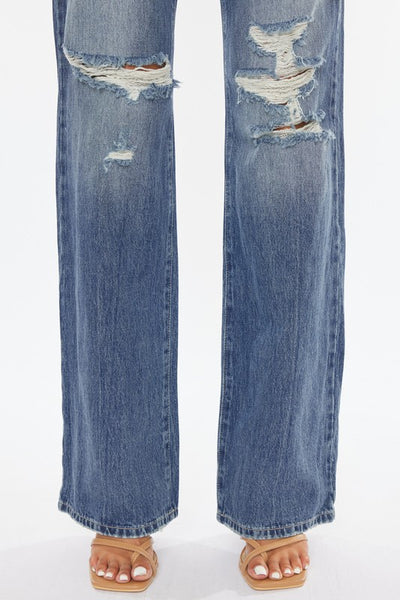 Kan Can Ultra High-Rise Distressed 90s Flare