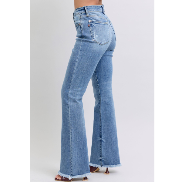 Judy Blue Raw Hem High Rise Bootcut Jeans