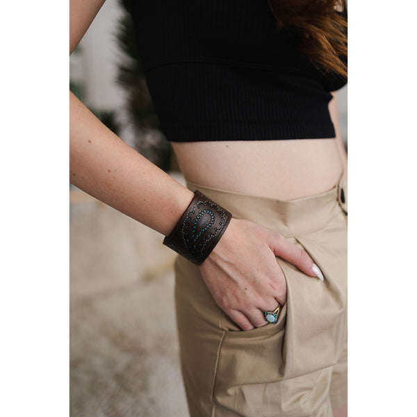 Paisley Leather Cuff