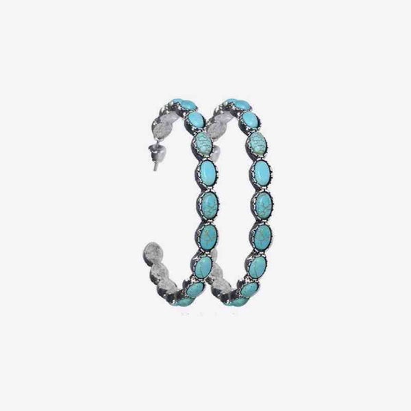 Artificial Turquoise C-Hoop Earrings