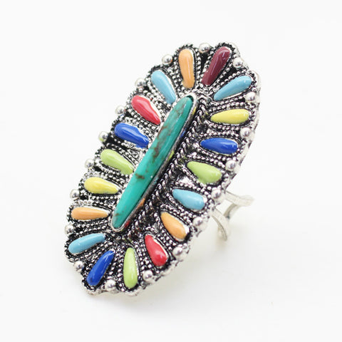 Oval Cluster Cuff Ring - Prairie Rose Boutique