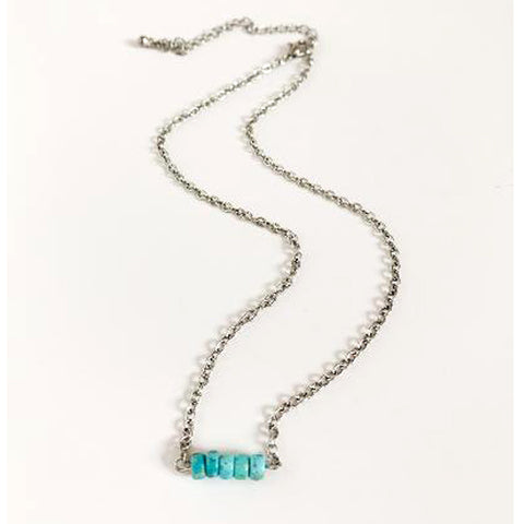Simple Turquoise Necklace - Prairie Rose Boutique