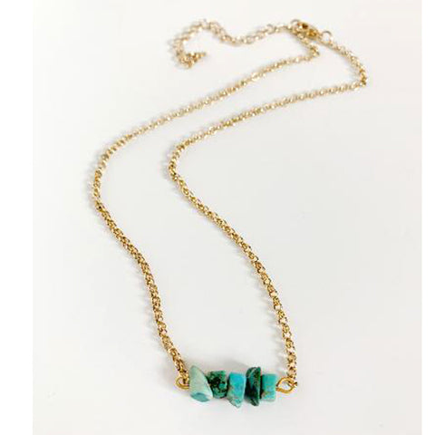 Simple Turquoise Necklace - Prairie Rose Boutique