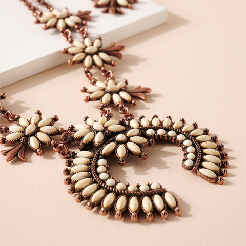 White Squash Necklace & Earrings Set